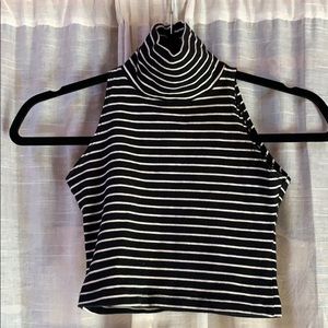 American Apparel striped turtleneck crop top